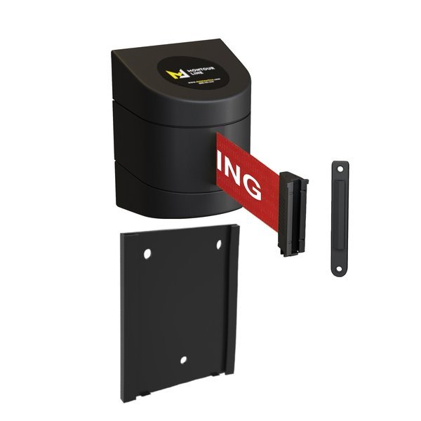Retr. Belt Barrier Black Removable Wall Mount, 13ft. NoPa..Belt (F), Montour Line, Mfr#: WMX140-BK-NOPARRW-RM-S-130